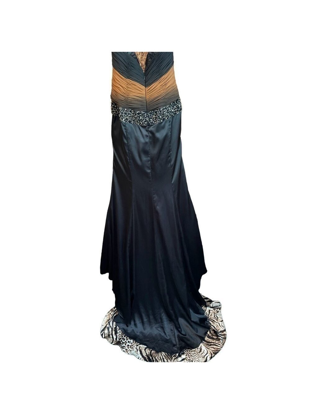 Alyce Design Women's Elegant Black and Nude Gown - Size 6